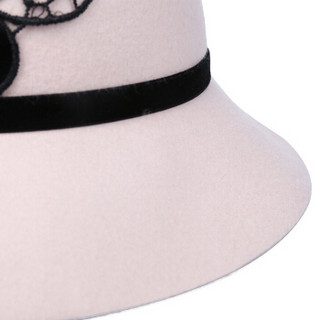 诗丹凯萨（sedancasesa）礼帽女时尚蕾丝羊毛保暖女士礼帽  FW010253 裸色 57CM