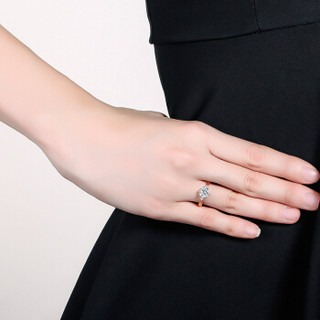 周六福 珠宝女款钻石戒指时尚结婚镶嵌钻戒 KIDB023290 100分 SI/H