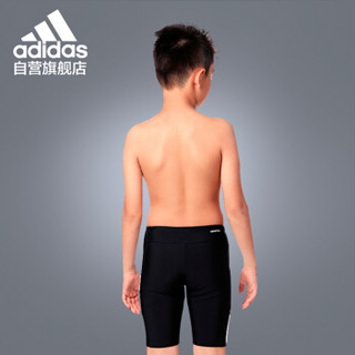 阿迪达斯adidas 泳裤 儿童 青少年游泳裤泳衣男童抗氯柔软舒适 BP9505 黑色 158