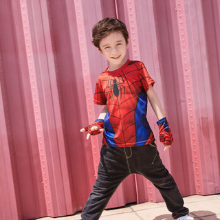 凯艺玩具漫威英雄礼盒蜘蛛侠男童T恤面罩手套套装生日礼物120码