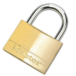 玛斯特（Master Lock）黄铜挂锁家用实心仓库大门锁160MCND定制-免费激光刻字