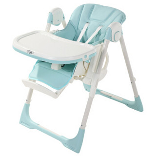 晨辉（CHBABY）儿童餐椅多功能皮质折叠便携式宝宝椅可坐可躺婴儿吃饭座椅餐桌椅A502A 浅蓝