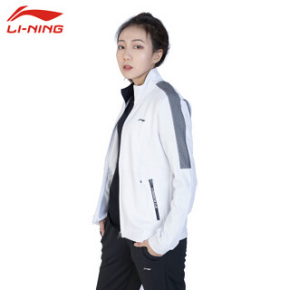 李宁 LI-NING 羽毛球系列  羽毛球服女款运动外套春季新款无帽开衫透气速干新款卫衣 AWDN912-1 白  M