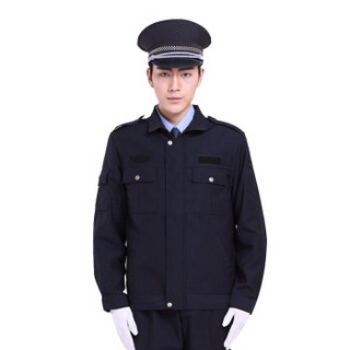 谋福 9660 保安秋执勤服黑色保安服 春秋款酒店物业保安制服服装 门卫工作服男女款 （经典执勤套装-165）