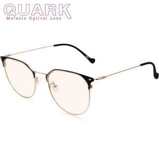 美国专利QUARK黑色素19年新款防光害超轻金属眉线框黑金配色防电脑蓝光眼镜9669