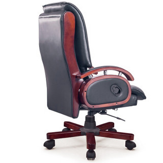 金海马/kinhom 电脑椅 办公椅 牛皮老板椅 人体工学椅子 黑色 7690-8029