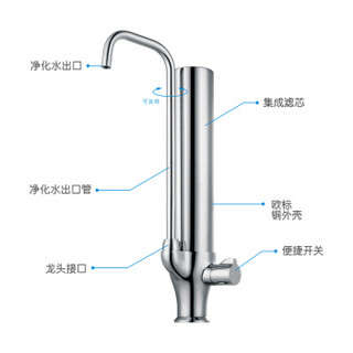 安德贝 （Andeb）净水器 家用直饮过滤器 不插电无废水 自来水前置过滤器 过滤龙头 超滤净水机 JC168-UF-01