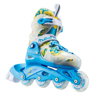 动感（ACTION）溜冰鞋儿童套装轮滑鞋成人闪光旱冰鞋滑冰鞋男女直排PW-116蓝+头盔+护具+包（高配）XS/26-29