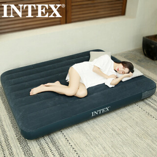 INTEX 充气床垫家用双人气垫床单人加高加厚梦幻绿便携冲气折叠床