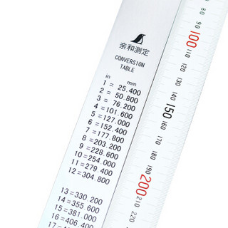SHINWA 21574 日本企鹅牌不锈钢直尺钢直尺高精度直尺加厚钢板尺亚光刻度尺测量工具300MM（2只装）