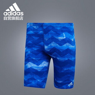 阿迪达斯 adidas 男士专业训练竞赛抗氯速干新款及膝印花时尚柔软舒适游泳裤 CW4863 蓝色 A/XL