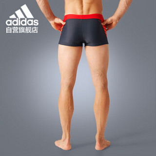 阿迪达斯 adidas 泳裤男士专业训练安全舒适抗氯耐磨印花LOGO设计经典男士泳裤  BP5765 灰色 L