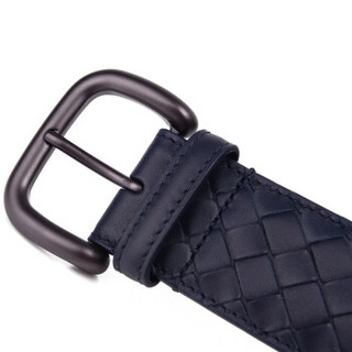 BOTTEGA VENETA 宝缇嘉 男士藏蓝色牛皮编织针式带头腰带 173784 V4650 4013 105cm