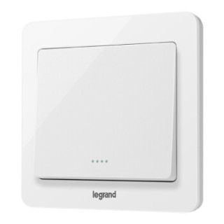 商品罗格朗 legrand 开关插座面板 逸典玉兰白一开多控带荧光开关一位