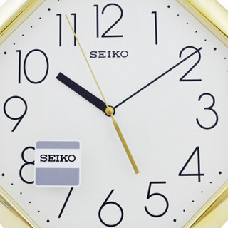 精工(Seiko)时尚创意简约现代客厅办公室挂钟 金色边框