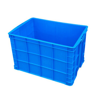 伏兴 加强型塑料周转箱 加厚收纳箱可堆物流箱便携式搬运箱整理箱 蓝色 (外尺寸)390*280*120mm