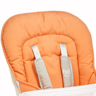 hd小龙哈彼 儿童餐椅多功能婴儿宝宝便携折叠免安装可躺餐椅 多档调节布套可拆洗 粉橙 LY688-S106