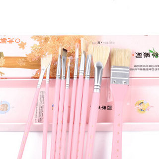 青竹画材（CHINJOO） 美院派水粉颜料画笔套装 夏季10支/盒