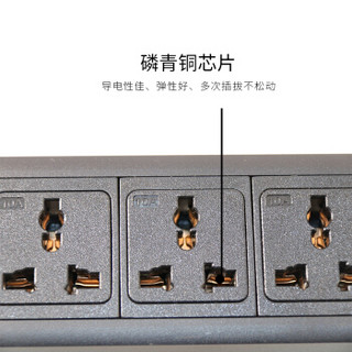 中科之星 大功率工业PDU机柜插座/插线板/插排/排插/接线板/拖线板 8位10A防雷带开关2米线（1U）