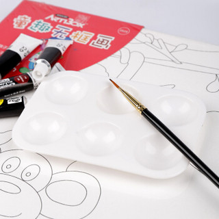 青竹画材（CHINJOO）童趣无框画25x25cm 填涂本涂色本图画框图画本画布 赠丙烯颜料调色盘画笔