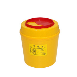 魅祥 黄色利器盒 卫生所锐器盒 小型废物桶 圆形3L(10个)