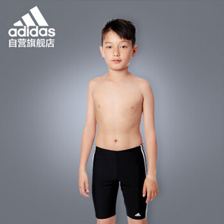 阿迪达斯adidas 泳裤 儿童 青少年游泳裤泳衣男童抗氯柔软舒适 BP9505 黑色 140