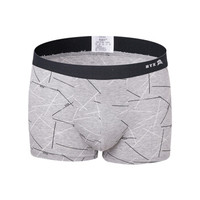 恒源祥 男士内裤男平角裤棉u凸中腰短裤头男式四角内裤4条精美礼盒 经典线条A组合 170/95(L) (黑色、L、平角裤、棉质)