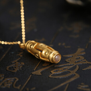 商品老庙黄金硬足金999吊坠禅悦系列天机(竖)1050000622 禅悦系列天机