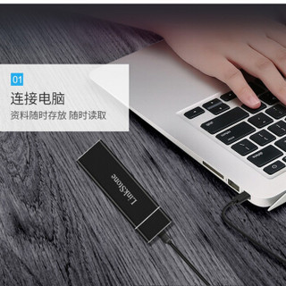 连拓（LinkStone）M.2(NVMe)转Type-C移动硬盘盒USB3.1 固态SSD硬盘外置盒 10Gbps-铝合金 黑色E530