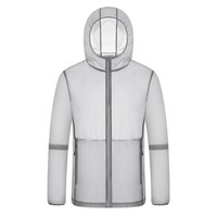 FYGUINIAO 富贵鸟 Fuguiniao 富贵鸟 防晒衣男女情侣款轻薄防晒透气防水皮肤衣弹力速干皮肤风衣D1901 男款灰色 2XL