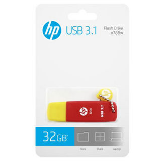 惠普（HP）32GB USB3.1 U盘 X788W 抗震防尘 防掉盖设计 高速传输红色U盘