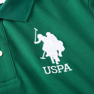 U.S. POLO ASSN. Polo衫男2019年新品男士短袖T恤纯棉多色男短袖衫美式休闲男上装6017965AL 绿色 XL/180