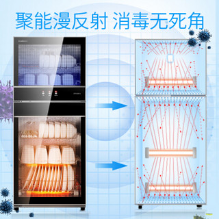 康宝（Canbo）消毒柜家用 立式碗柜大容量柜 商用碗筷餐具柜双门 XDZ100-D1