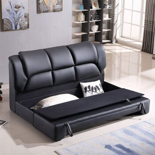 欧宝美沙发床多功能折叠沙发1.8米小户型客厅办公室沙发床真皮定制款