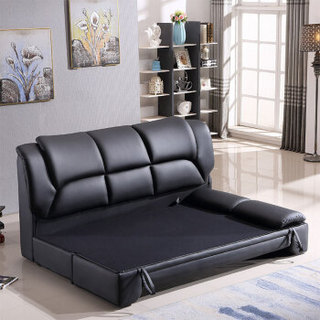 欧宝美沙发床多功能折叠沙发1.8米小户型客厅办公室沙发床真皮定制款