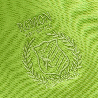 罗蒙（ROMON）短袖T恤男2019春夏季新款翻领polo衫男纯色打底衫男 8TX908123 草绿色 M