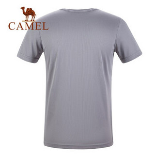 骆驼（CAMEL）瑜伽服上衣短袖速干男女款宽松跑步健身服运动T恤 T9S2Y6147/T9S1Y6146 灰色 男 XXXL