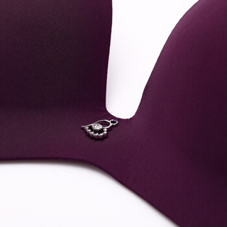 ordifen 欧迪芬 2019新品无钢圈文胸套装一片式光面无痕性感胸罩聚拢美背文胸套装 XB9106 奇异紫 C75/L