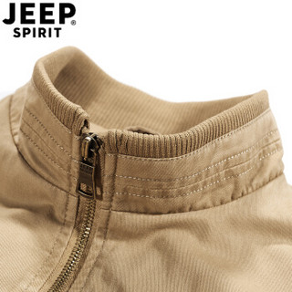 吉普 JEEP 马甲男 2019春季新款男士多口袋休闲背心加大码户外坎肩 L3577 卡其 4XL