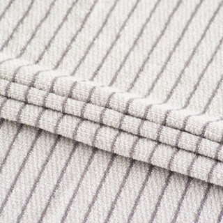 大朴（DAPU）毯子 A类纯棉色织条纹毛巾被 舒适毛毯盖毯 薄被 空调毯 浅米色 150*200cm