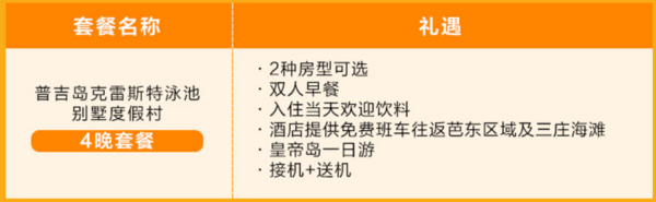 普吉岛 克雷斯特泳池别墅度假村4晚套餐(豪华房/海景房可选)