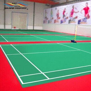 星加坊 星加坊羽毛球运动地胶室内乒乓球篮球场健身房防滑pvc塑胶地板地垫红布4.5