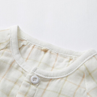 威尔贝鲁(WELLBER)婴儿短袖套装男女宝宝衣服竹棉纱布透气前开睡衣 西瓜款 90码