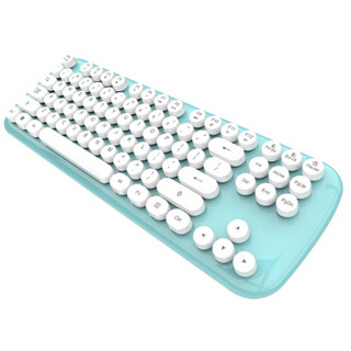 MOFii 摩天手 Candy Plus 87键 2.4G蓝牙双模无线薄膜键盘 白蓝 无光