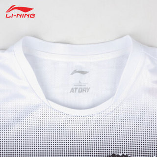 LI-NING 李宁 新款女子运动上衣T恤抗静电羽毛球比赛服吸湿速干 AAYP042-2 标准白 M码/165