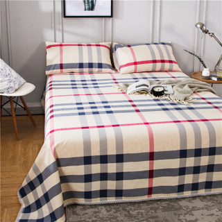 浪莎家纺 凉席纯棉老粗布床单双人床被单单件 现代主义 270*245cm适合1.8、2.0米床