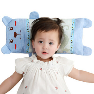 象宝宝（elepbaby）婴儿枕头 儿童枕头新生儿宝宝枕头0-3岁冰丝夏凉枕套装熊宝宝蓝色