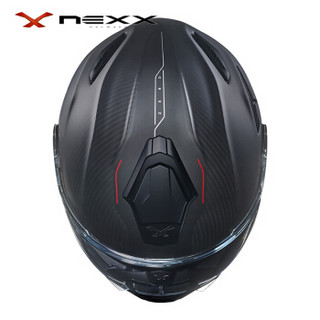 NEXX X.VILITUR Carbon 亚洲版型 小盔体 双镜片四季碳纤维电动摩托车 揭面盔 碳纤维黑 XXL
