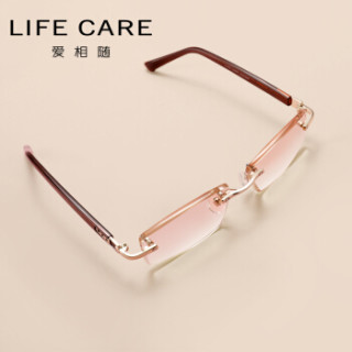 商品爱相随 钻切无框老花镜女 高清防蓝光老人眼镜 5930 250度