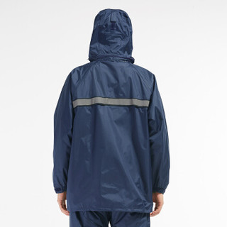QI AN 骑安 QA-2161-1 防暴雨雨衣雨裤套装男女电动车摩托车可拆大面罩雨披 藏青 4XL